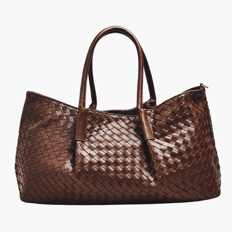 Woven Faux-Leather Tote