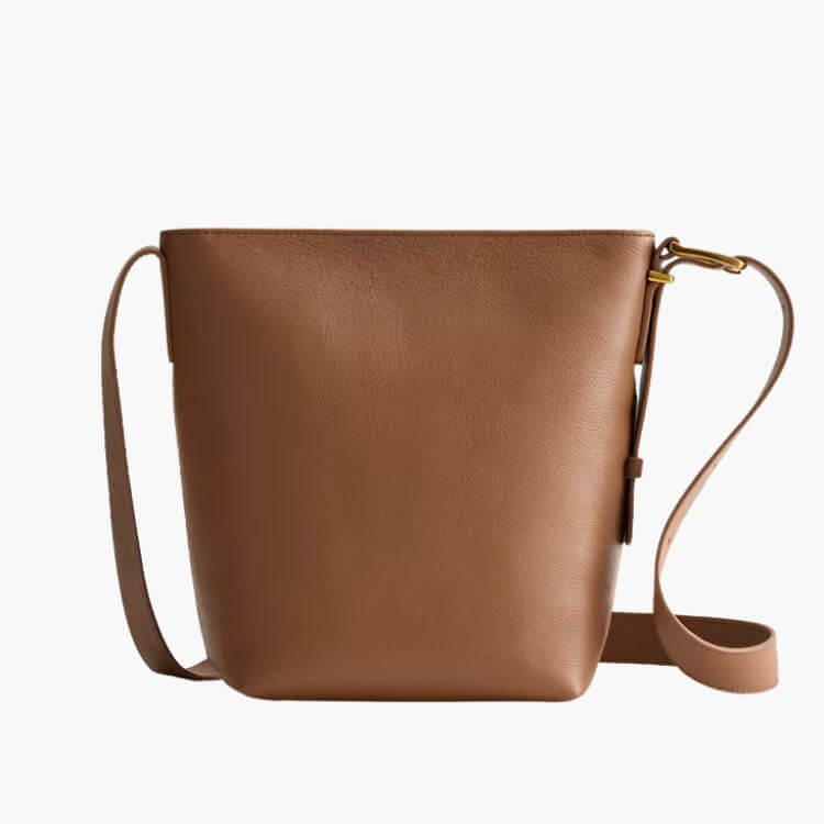Italian Leather Bucket Crossbody Bag