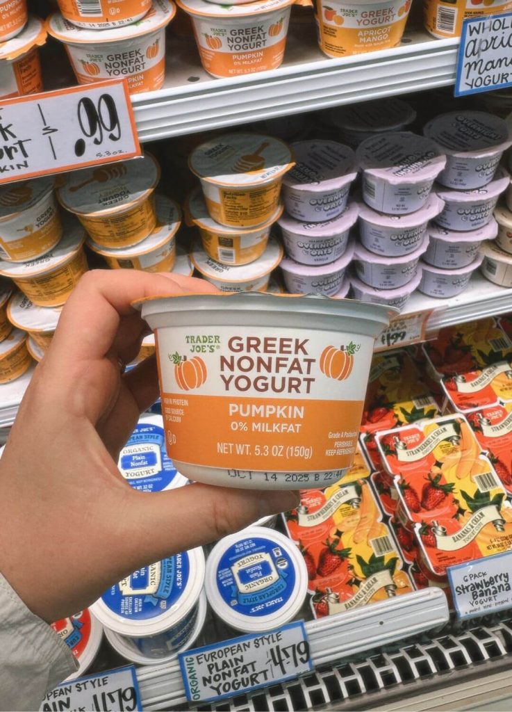 pumpkin yogurt trader joe's fall 2025