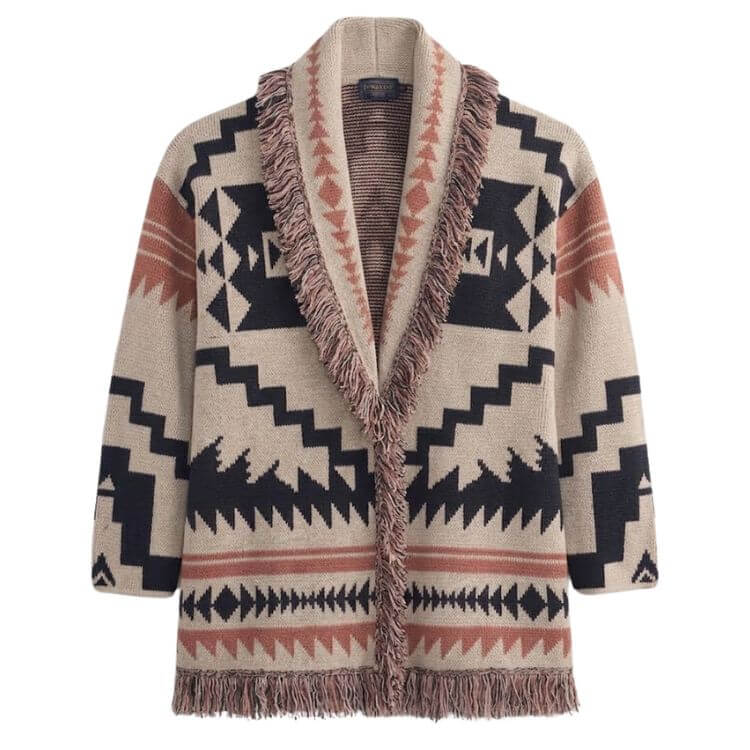 Graphic Fringe Cardigan