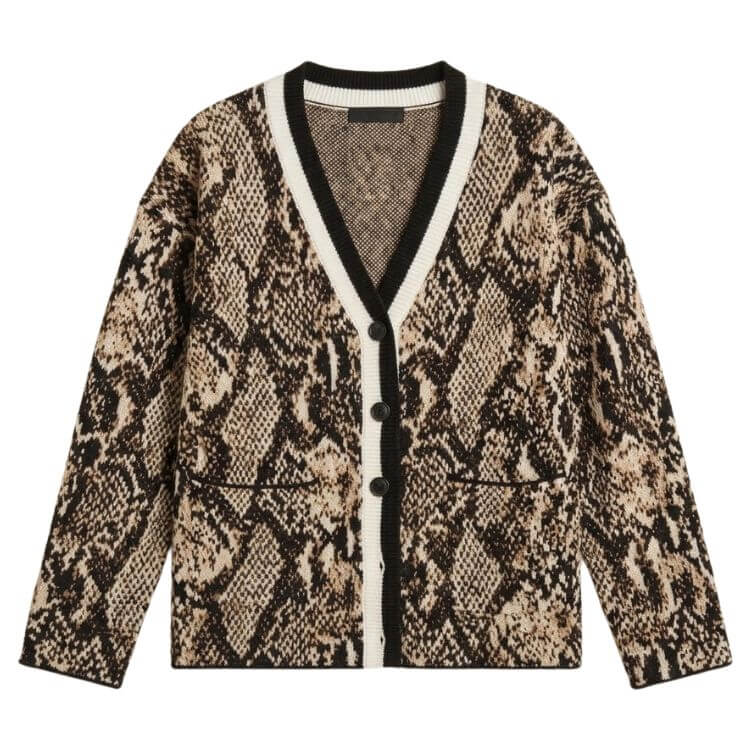 Snake Print Slouchy Cardigan