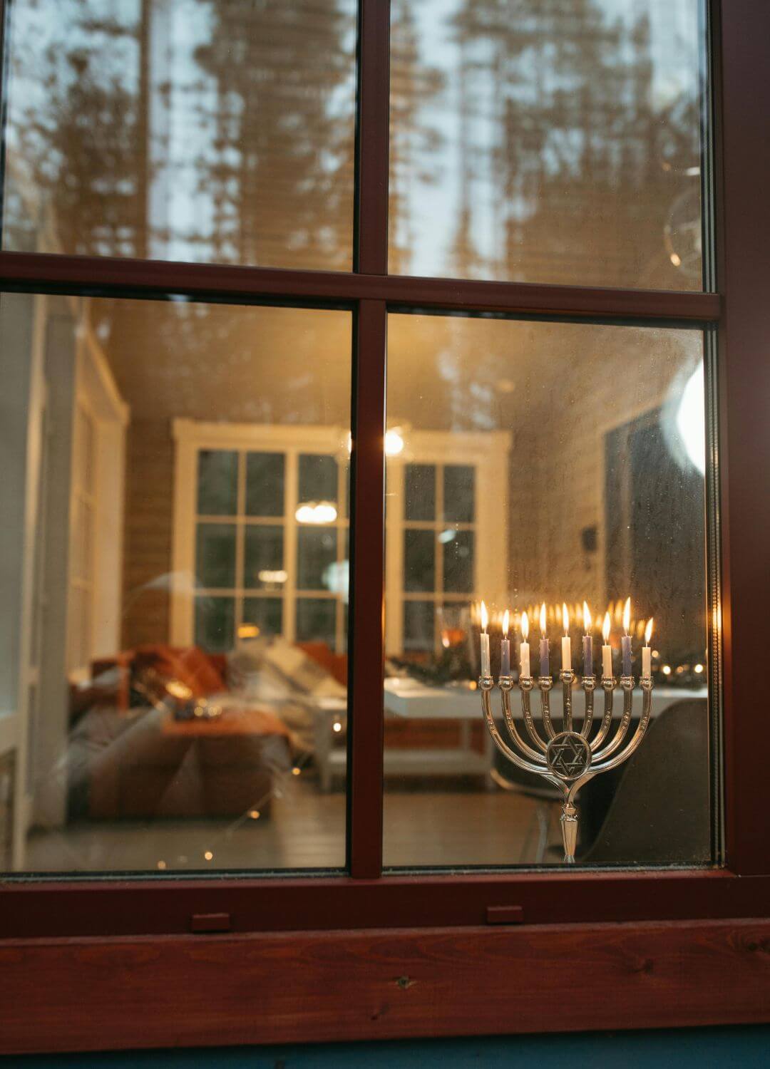 hanukkah traditions menorah in window