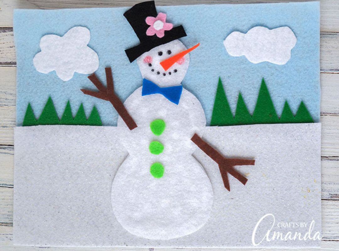 felt snowmen christmas crafts