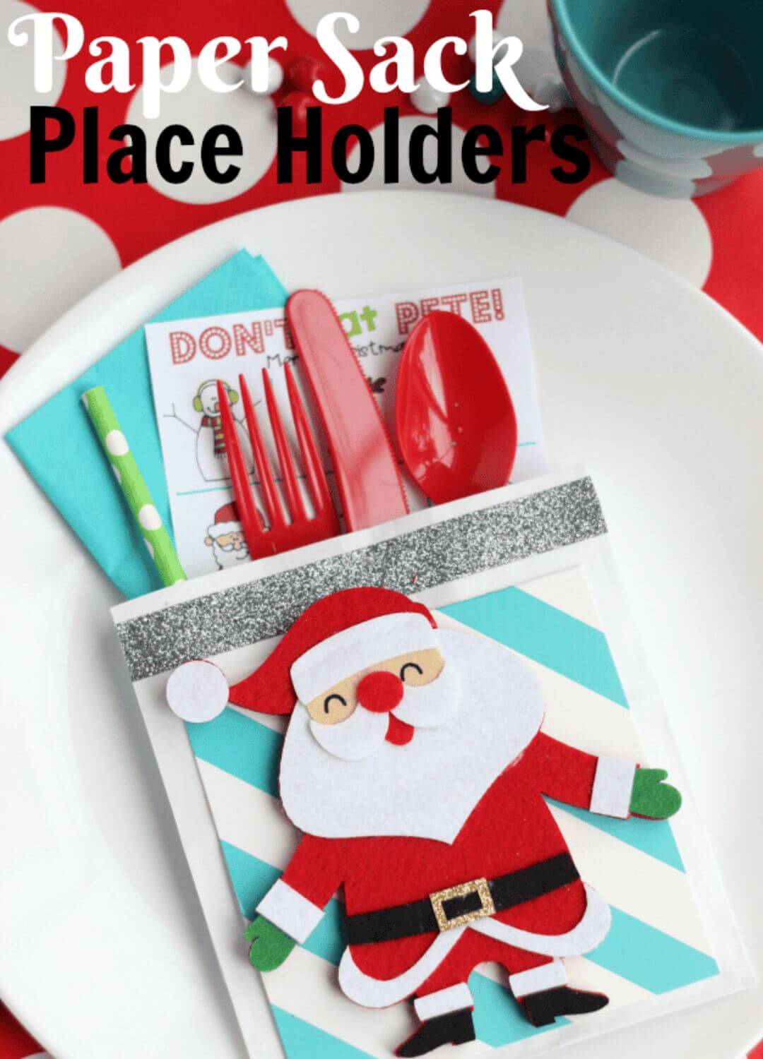 paper sack place holders christmas crafts