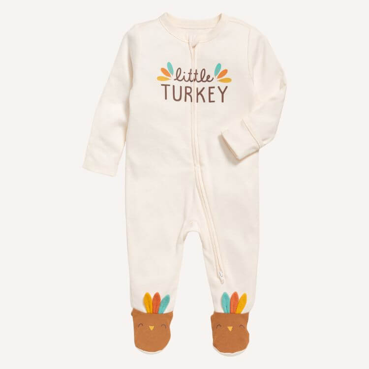 Footed Thanksgiving One-Piece
