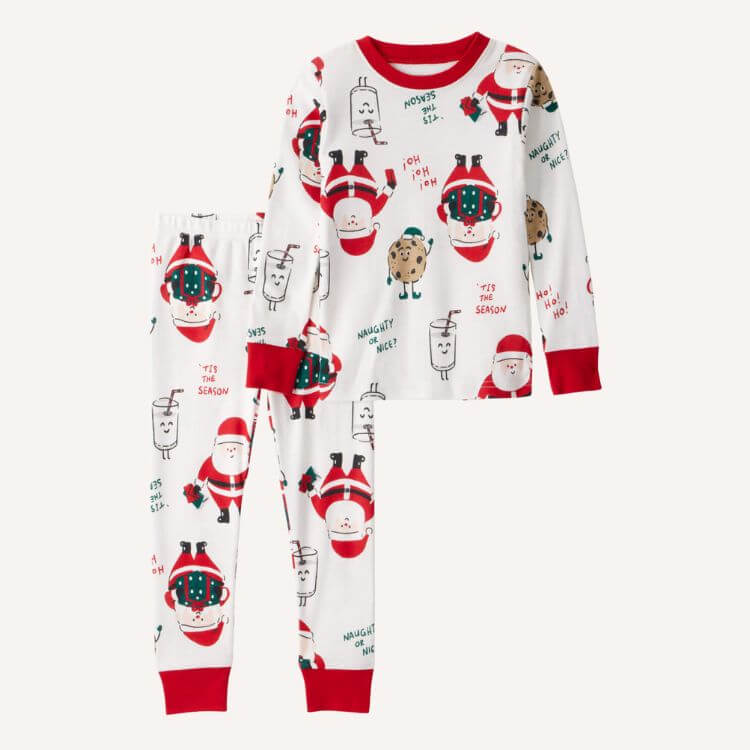 Santa Milk & Cookies 2-Piece Pajamas