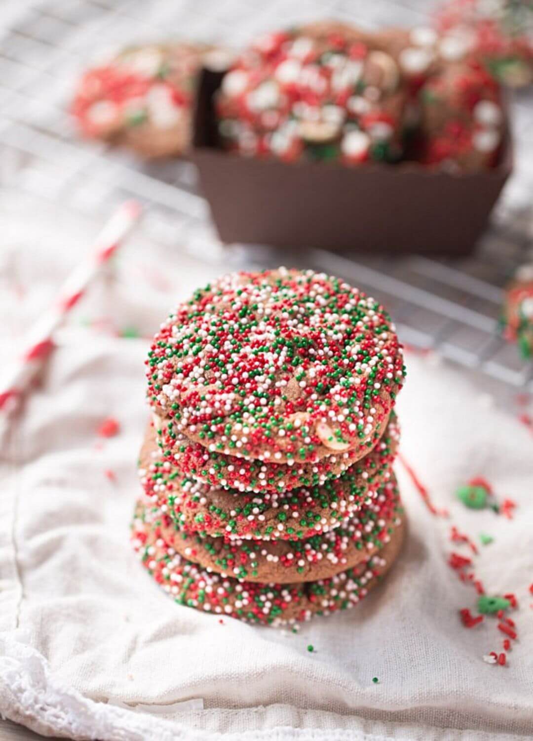 white chocolate chip nutella cookies christmas treats