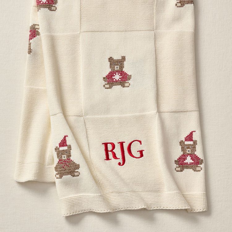 Christmas Bears Needlepoint Blanket