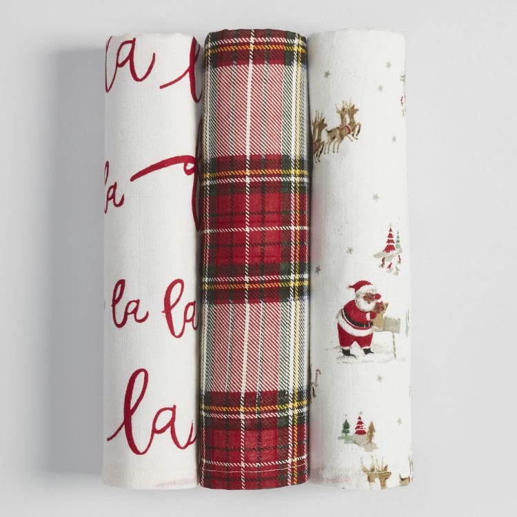 My First Christmas Organic Muslin Swaddle Set