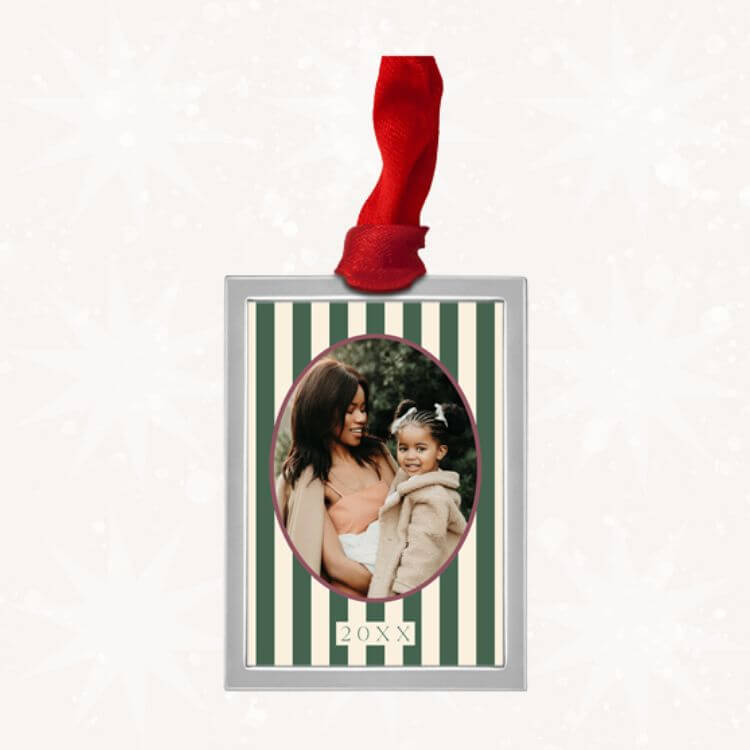 Striped Luxe Frame Ornament