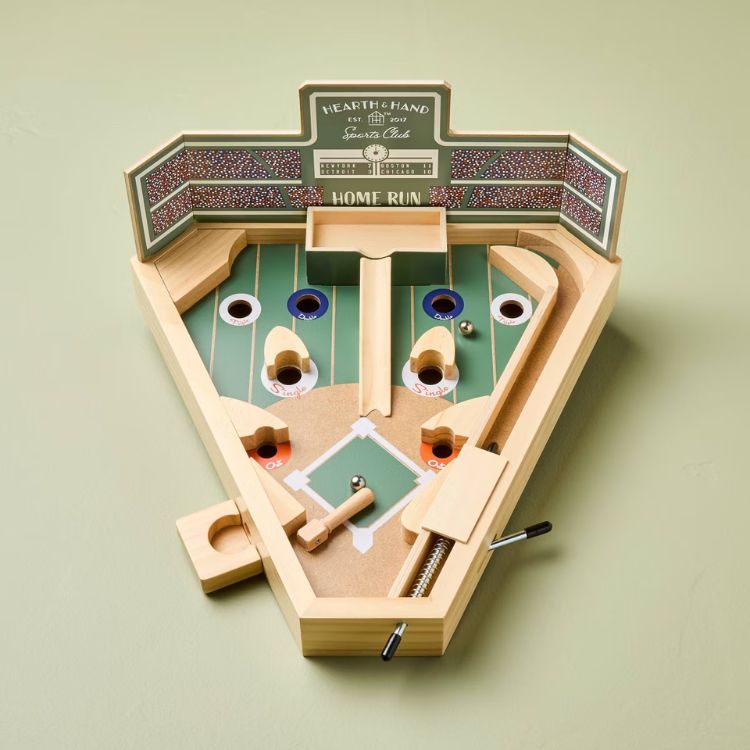 Baseball Themed Wooden Pinball Game 