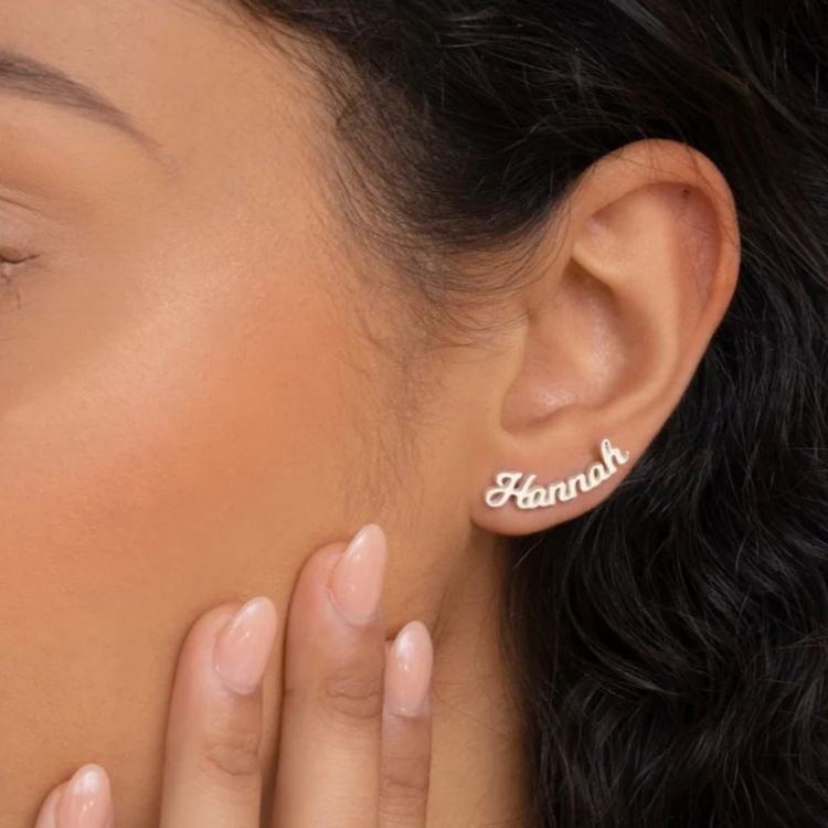 Custom Name Stud Earrings	