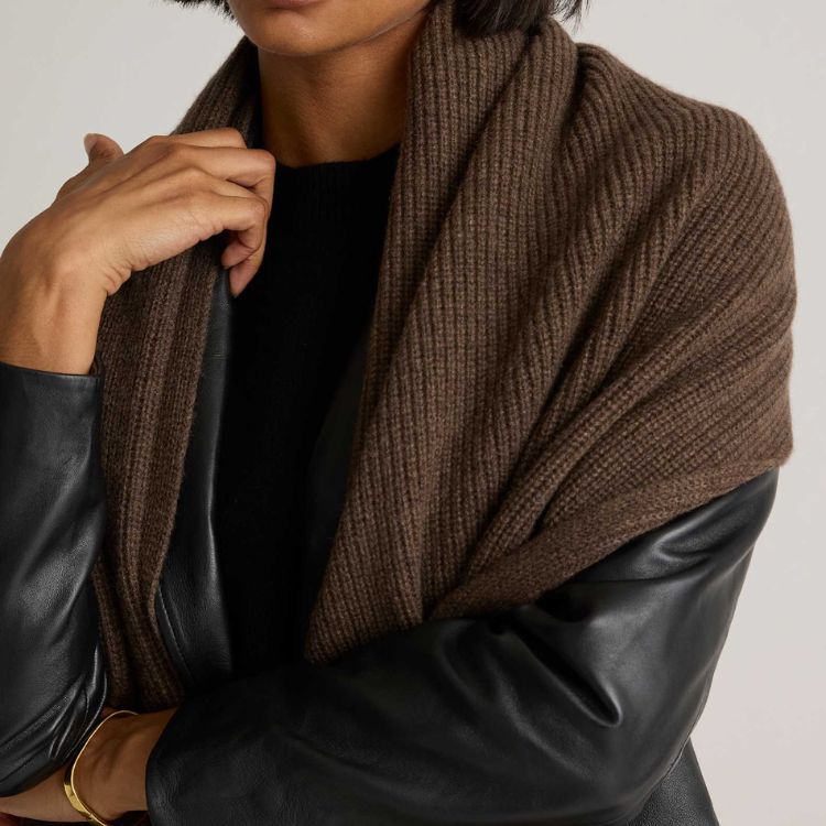 Mongolian Cashmere Ribbed Wrap