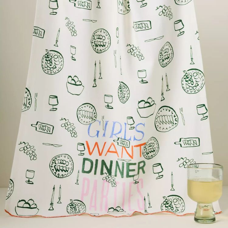 Girls Want Dinner Parties Cotton Dish Towel	