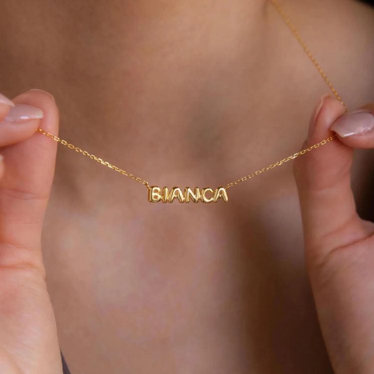 Tiny Bubble Name Necklace