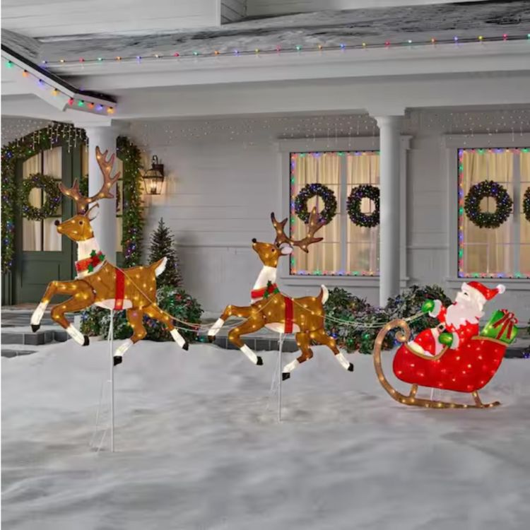 Santa Sleigh With Reindeer