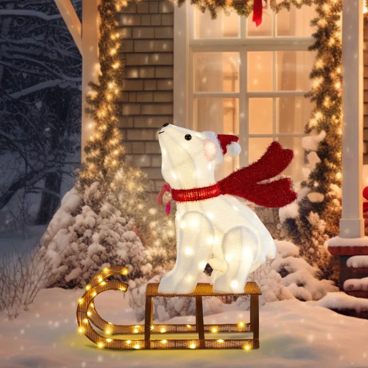 Lighted Polar Bear Sled
