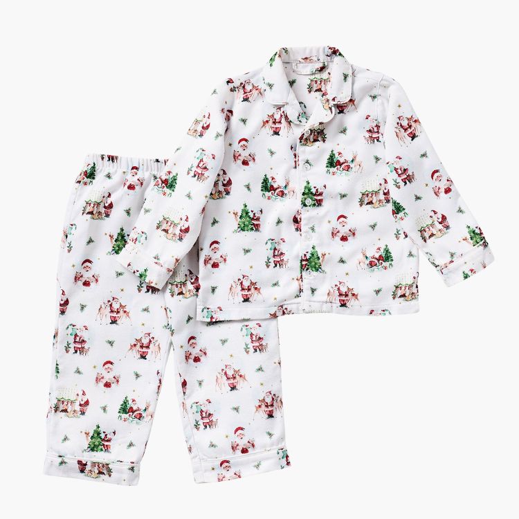 Holly Jolly Santa Flannel Kid Pajama Set