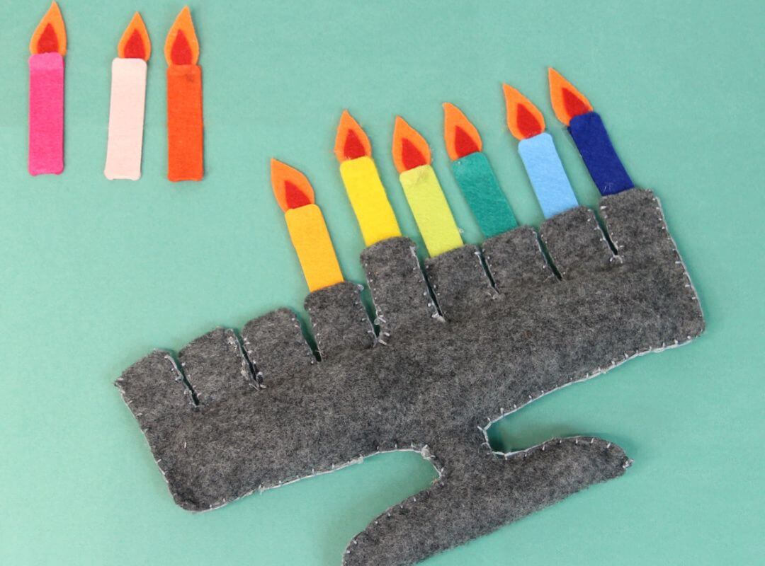 hanukkah crafts felt menorah