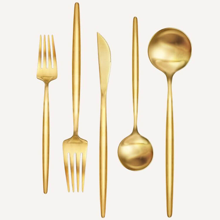 Gold Silverware Set