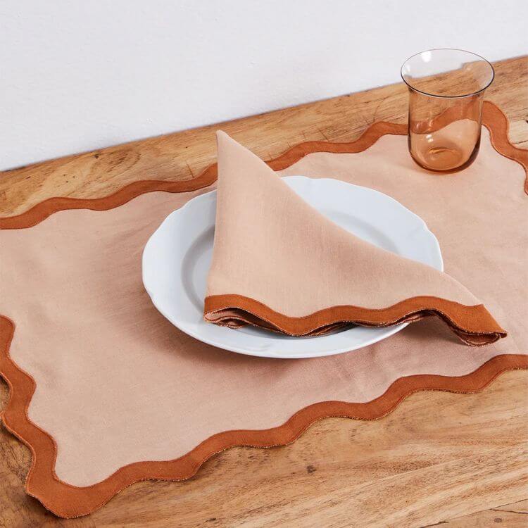 Terracotta & Rust Scalloped Napkins