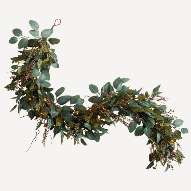 Faux Lit Wreath & Garland