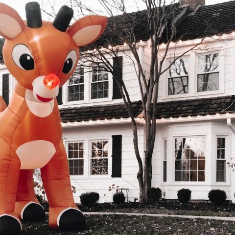 outdoor christmas decorations inflatable rudolph