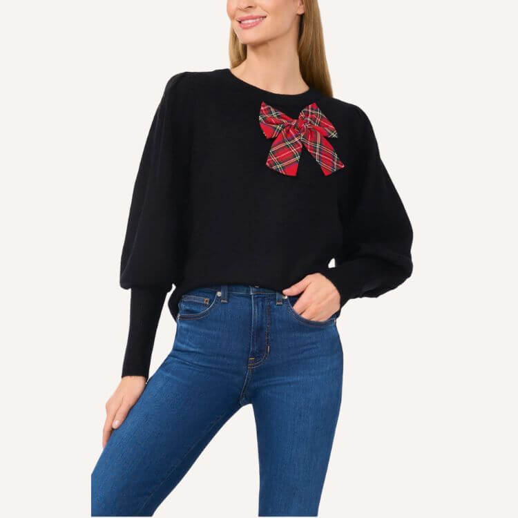 Plaid Bow Sweater