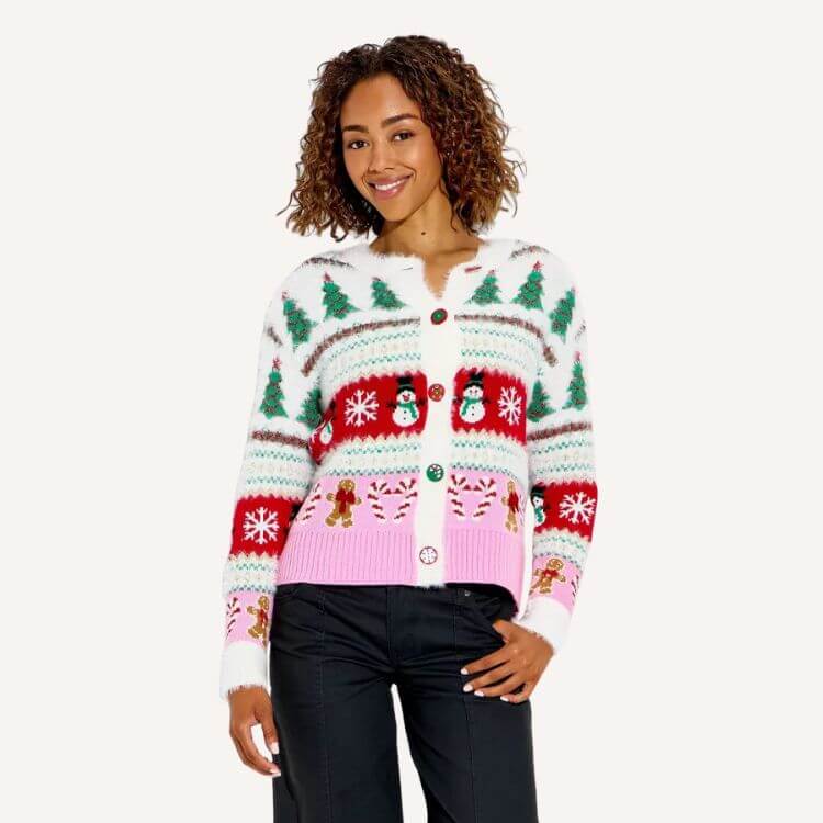 Holiday Icons Festive Graphic Cardigan