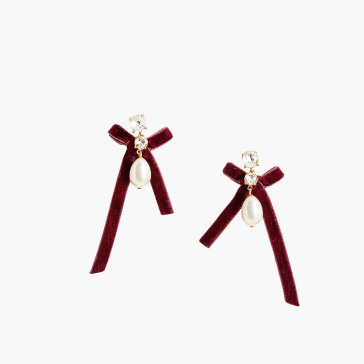Bow Pearl Drop Earrings