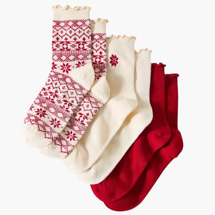 Lightweight Ribbed Crew Sock 3-Pack