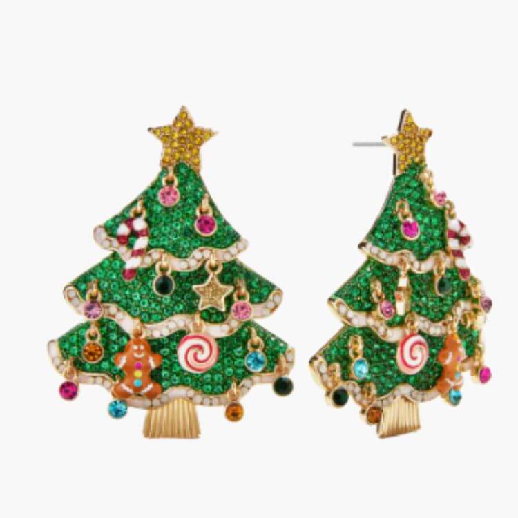 Oh Glitzmas Tree Crystal Statement Earrings