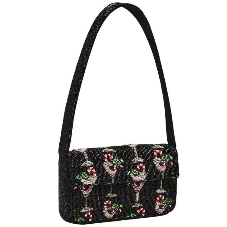 evening shoulder bag with embroidery for holiday going out