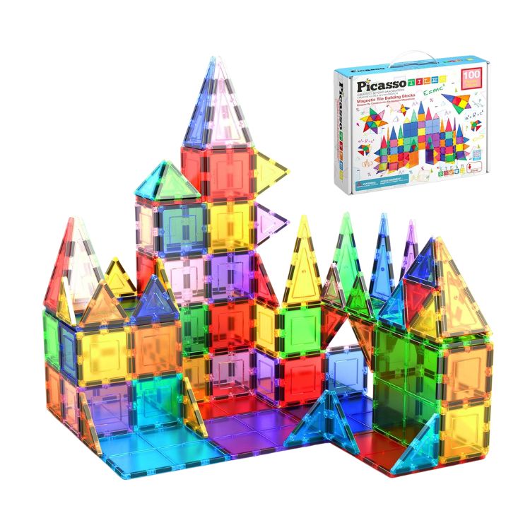 100 Piece Magnet Building Tiles