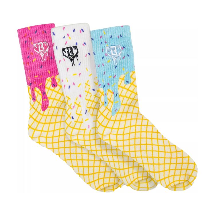 Baseball Lifestyle 101 Boys' Ice Cream Socks - 3 Pack