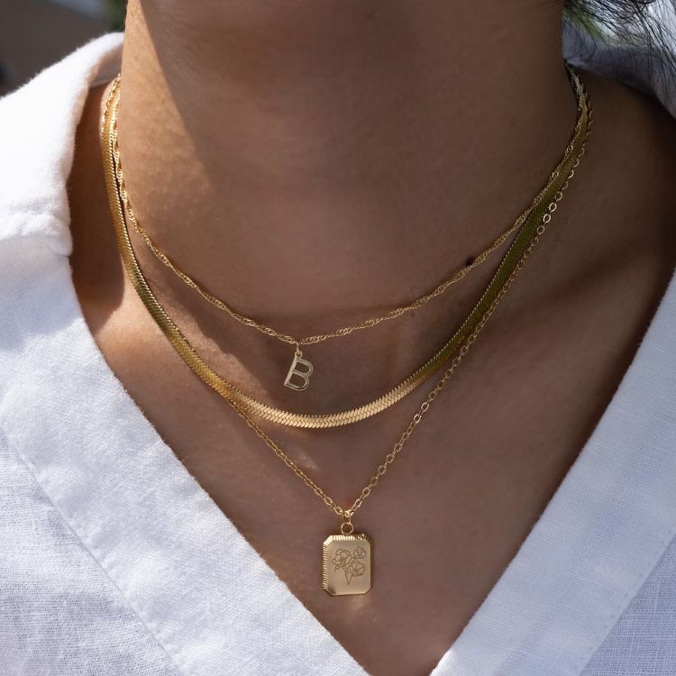 Personalized Gold Layering Necklace