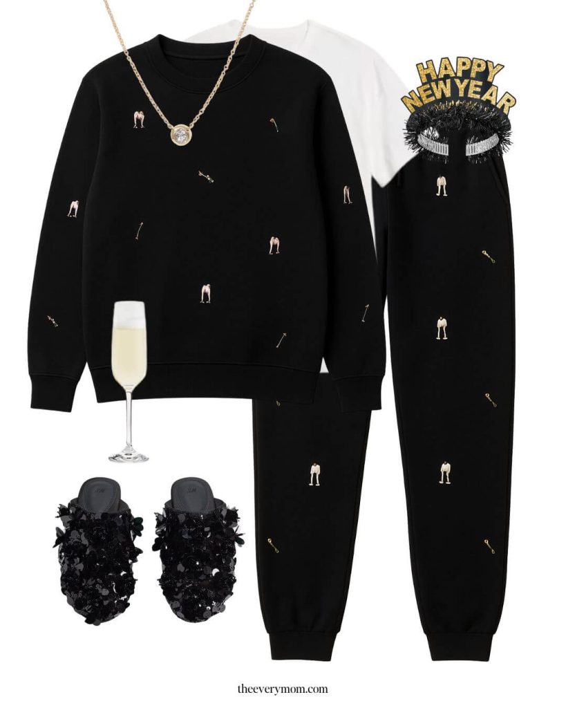 cozy night in outfit for NYE