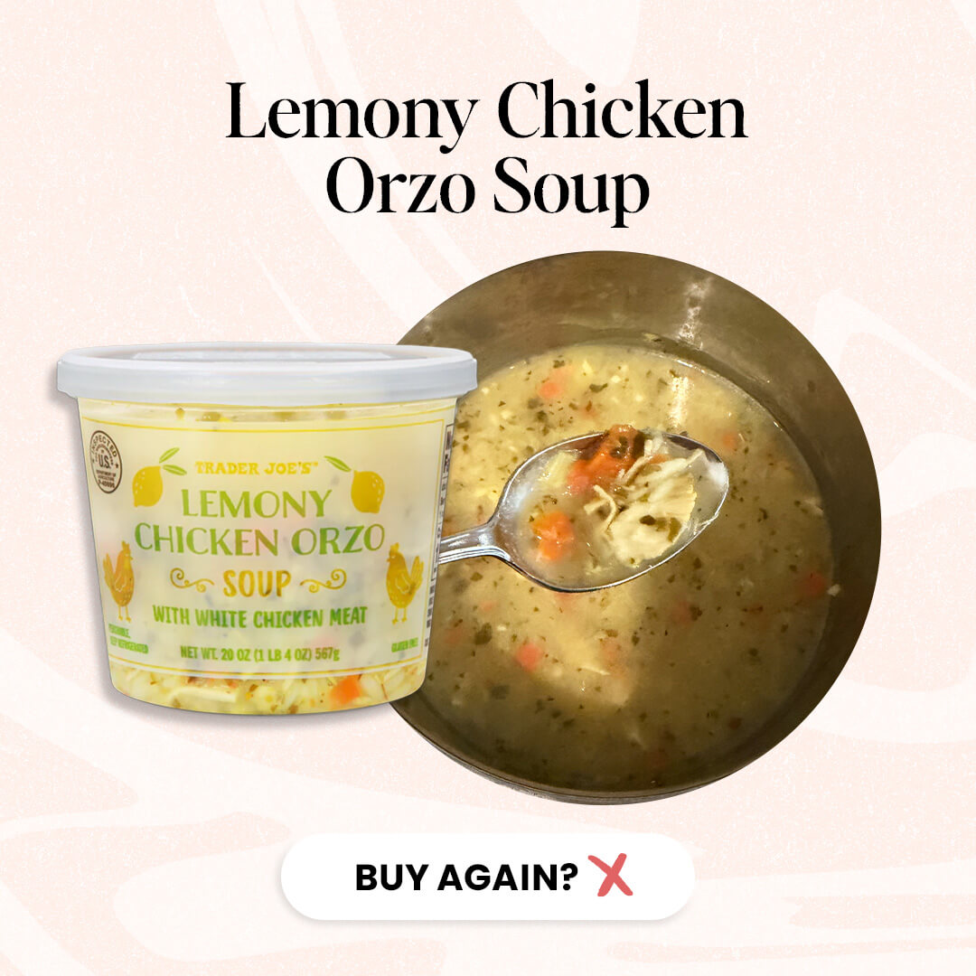 lemon chicken orzo soup from Trader Joe's
