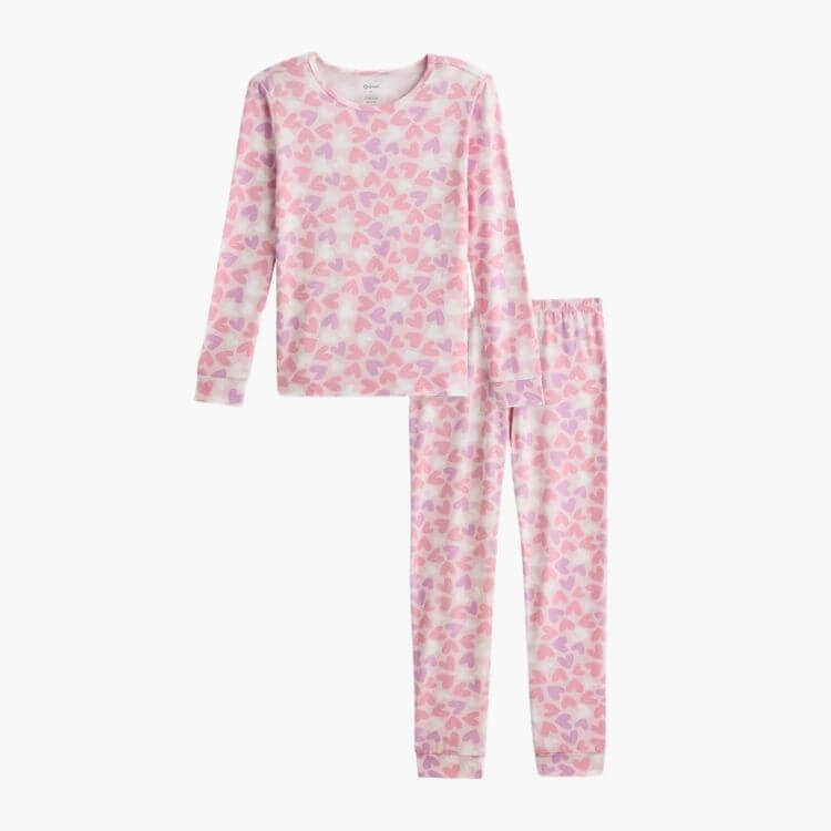 Bamboo Lavender Hearts Pajama Set