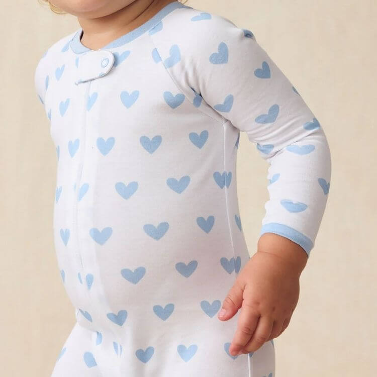 Baby Sleeper in French Blue Heart