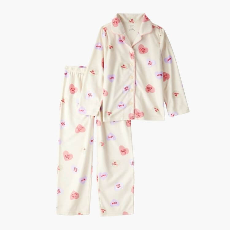 Candy Hearts Fleece 2-Piece PJs