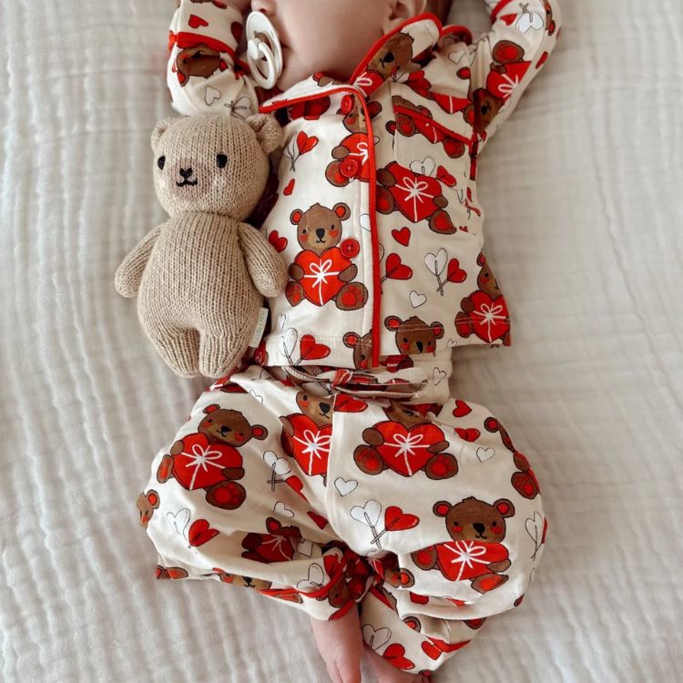 Valentine Bear Zip Footie