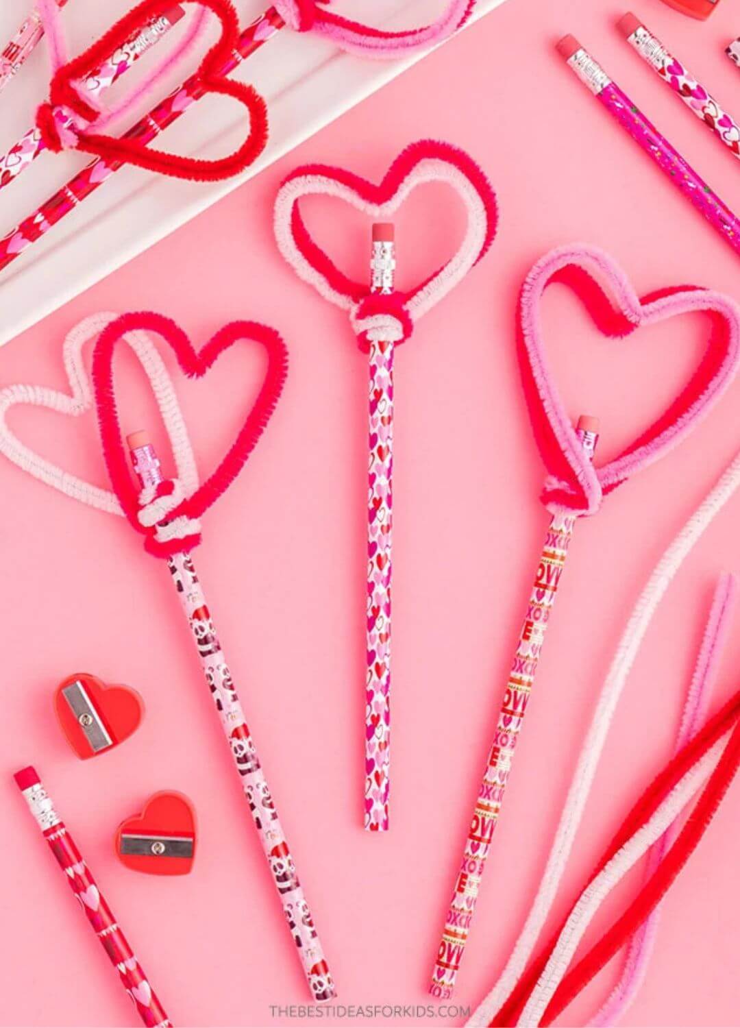 heart pencil toppers