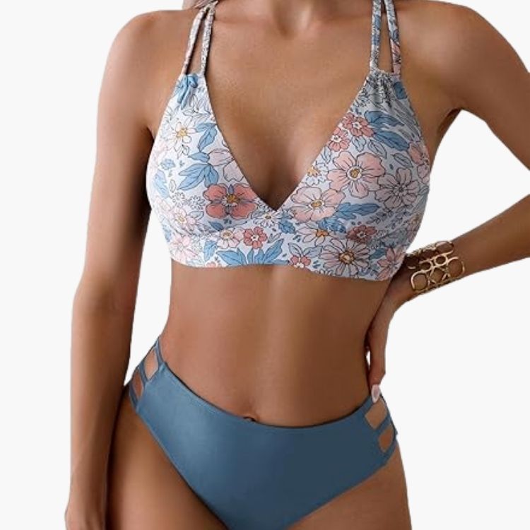 V Neck Bikini Set