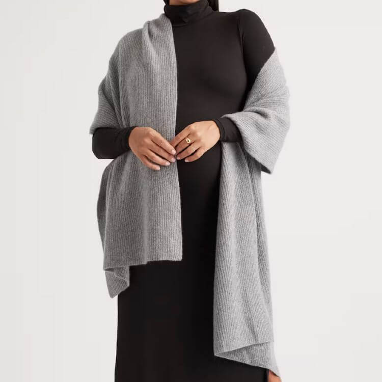 Mongolian Cashmere Ribbed Wrap