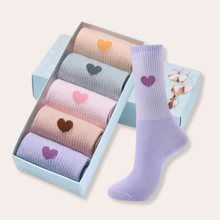 Cotton Ankle High Heart Socks