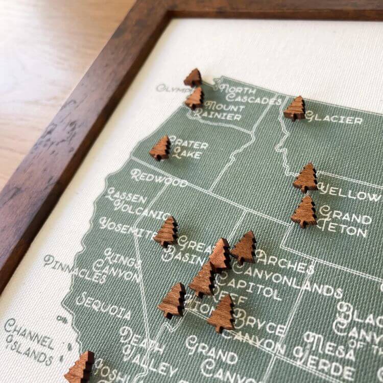 National Park Push Pin Map