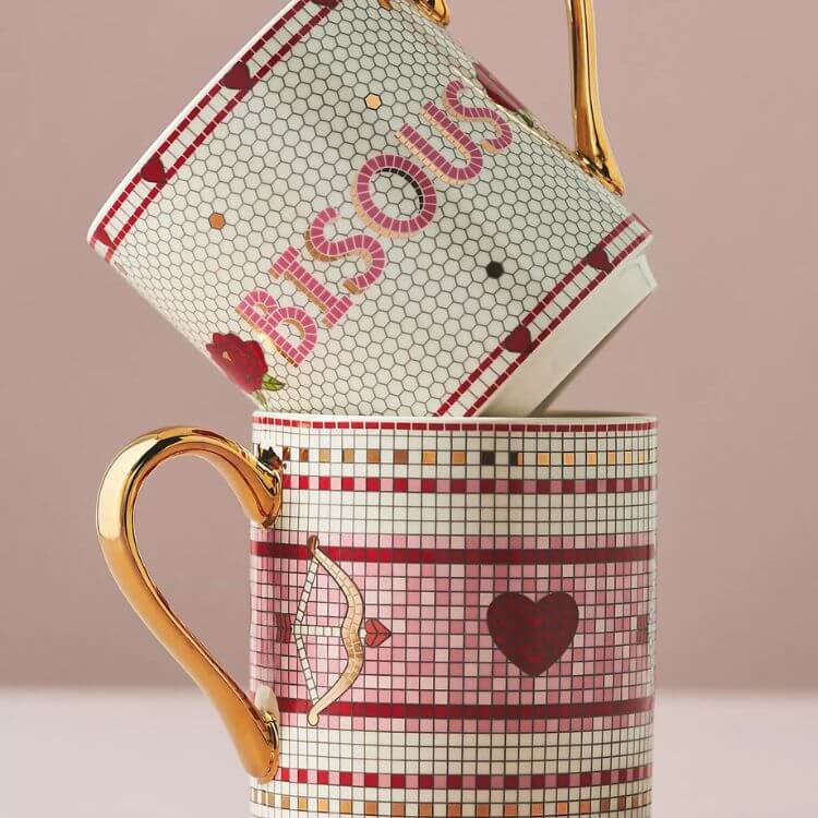 The Bistro Tile Stoneware Mug: Valentine's Edition