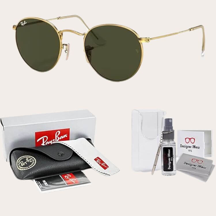 Round Metal Sunglasses + Eyewear Kit