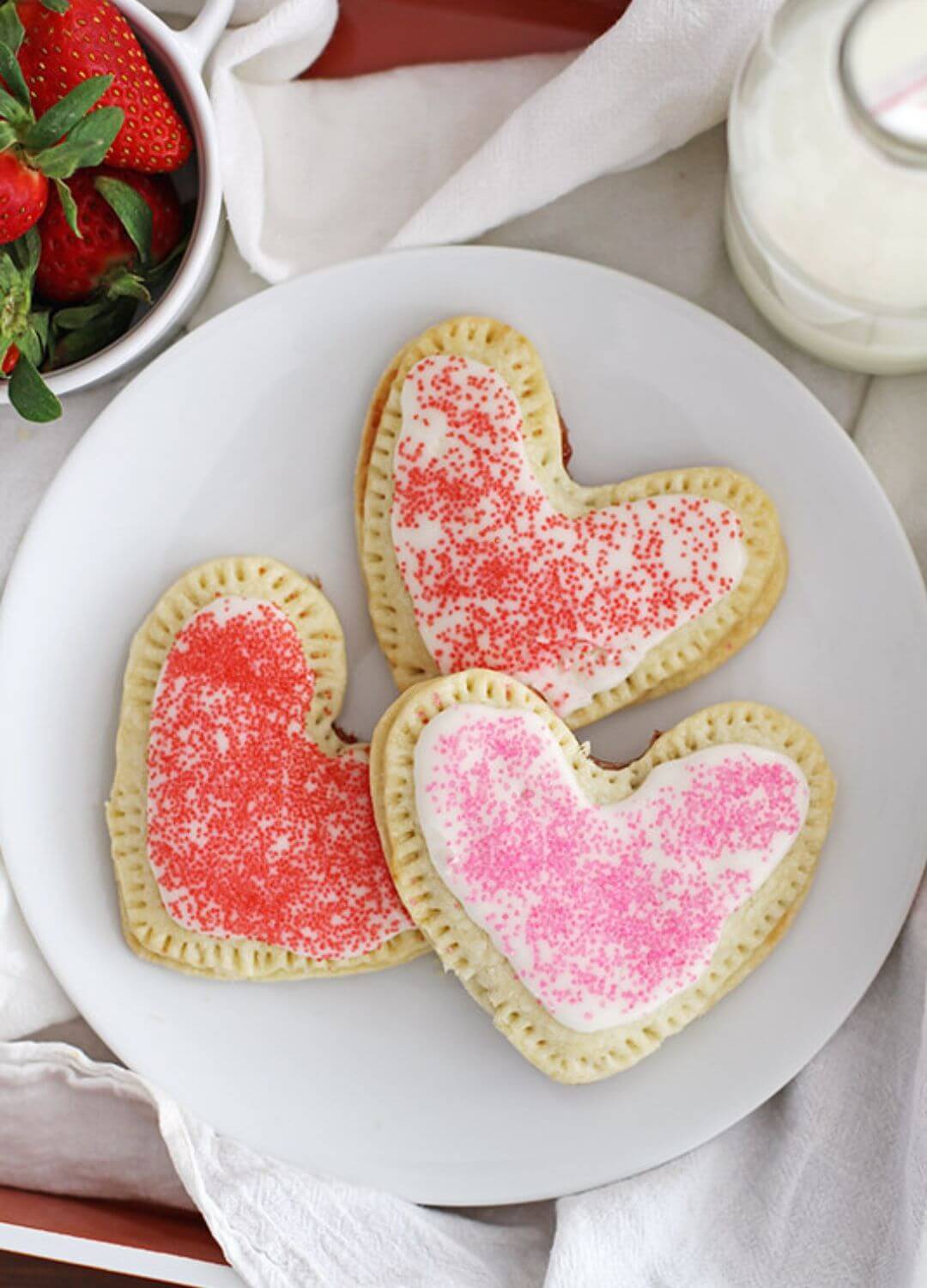 strawberry heart shaped pop tarts